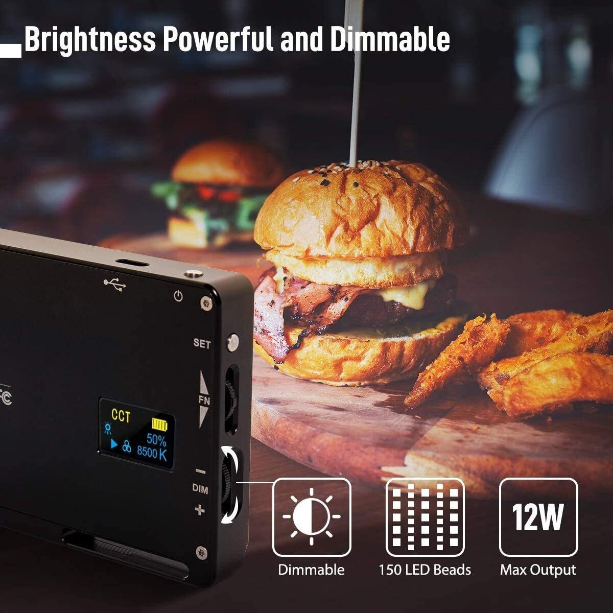 Moman ML9R RGB Camera LED Video Light 2500-8500K Dimmable CRI 96 Photography