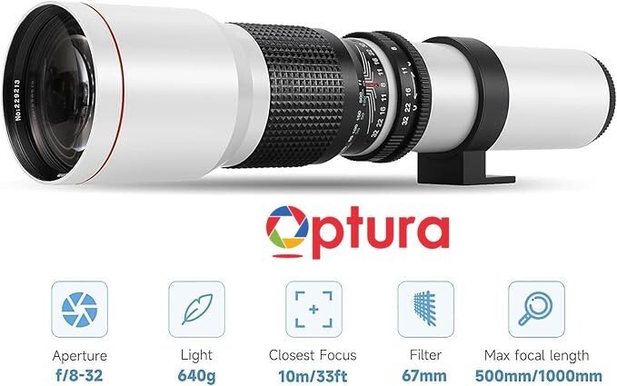 VIVITAR WHITE PRO LINE TELEPHOTO ZOOM LENS FOR NIKON D3100 D3200 D3300 D5000