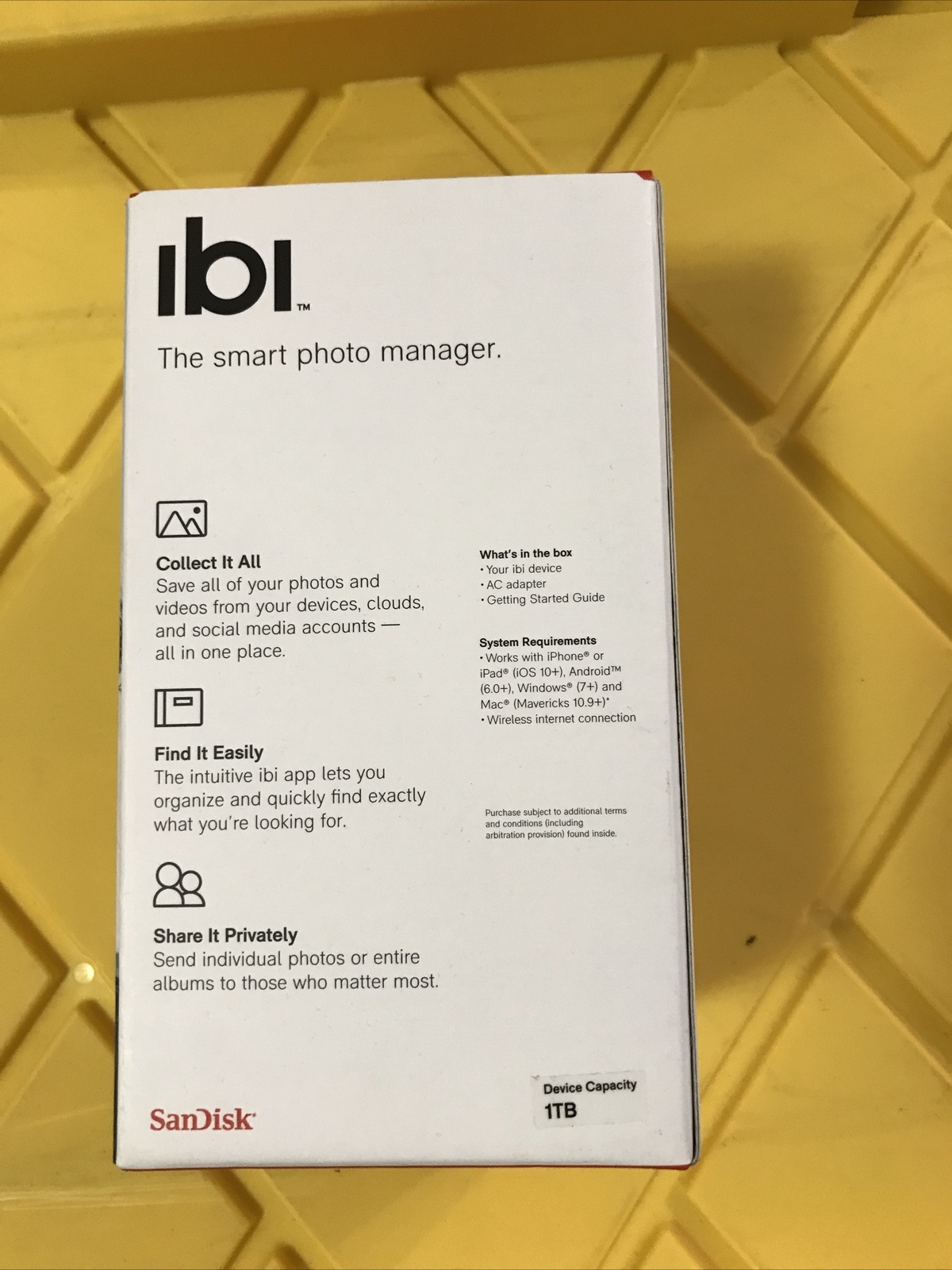 SanDisk ibi 1TB (WDBNHE0010BWT-HESN) Smart Photo Manager New Sealed