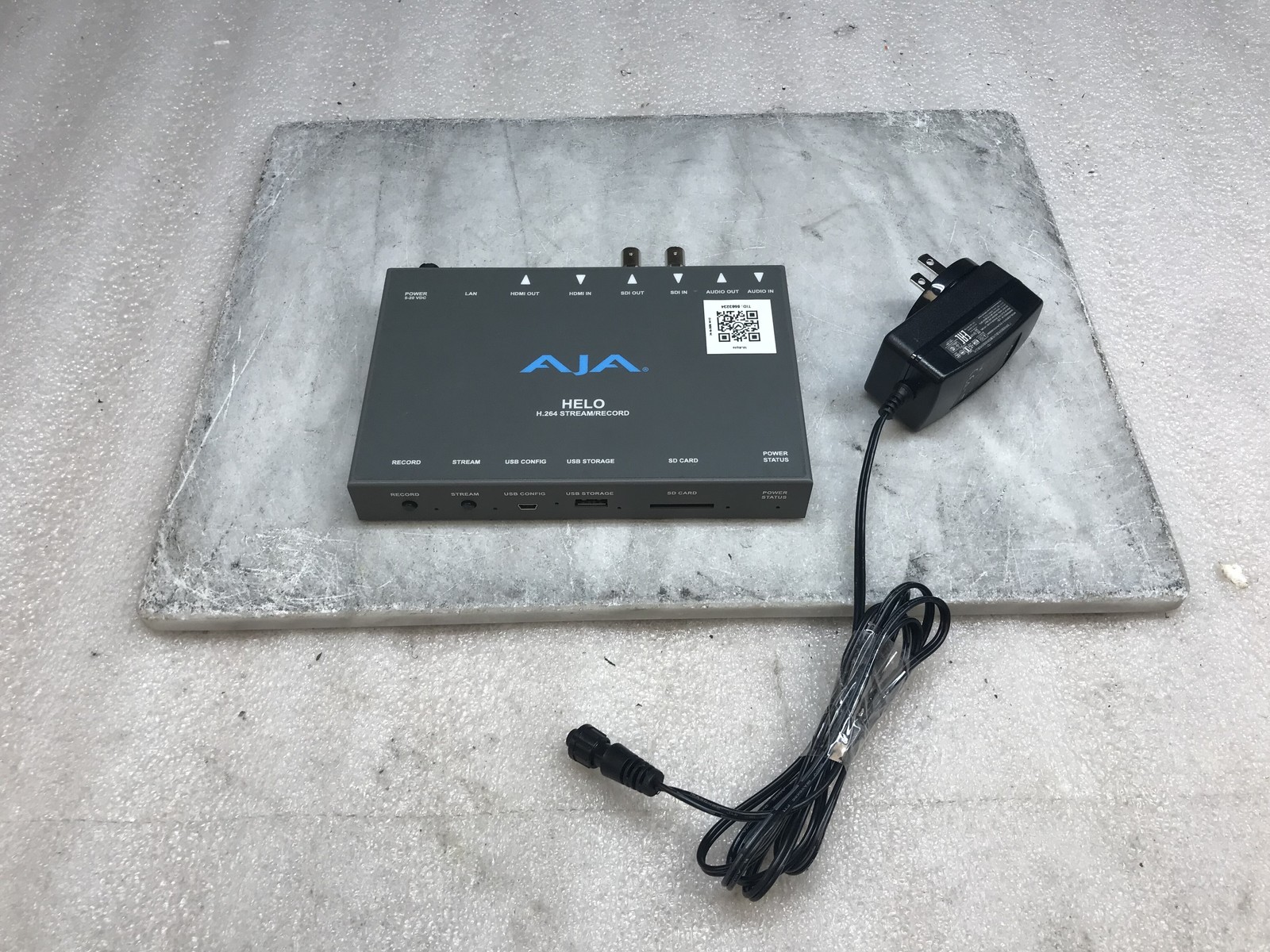 AJA HELO H.264 Streamer and Recorder HDMI USB SD SDI w/ Power Adapter