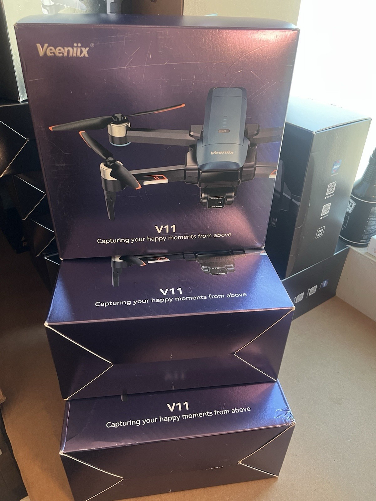 Veeniix V11 GPS Drone: 4K UHD Camera with 2-Axis Gimbal and EIS, 2 Batteries