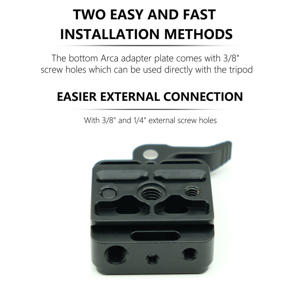 Quick Release Clamp Arca Swiss to Picatinny Adapter Tripod ball head