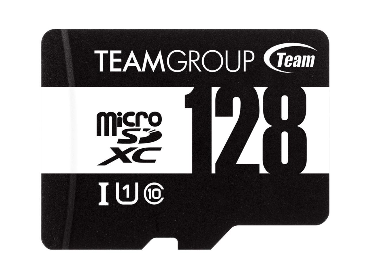Team 128GB microSDHC UHS-I/U1 Class 10 Memory Card with Adapter, Speed Up to