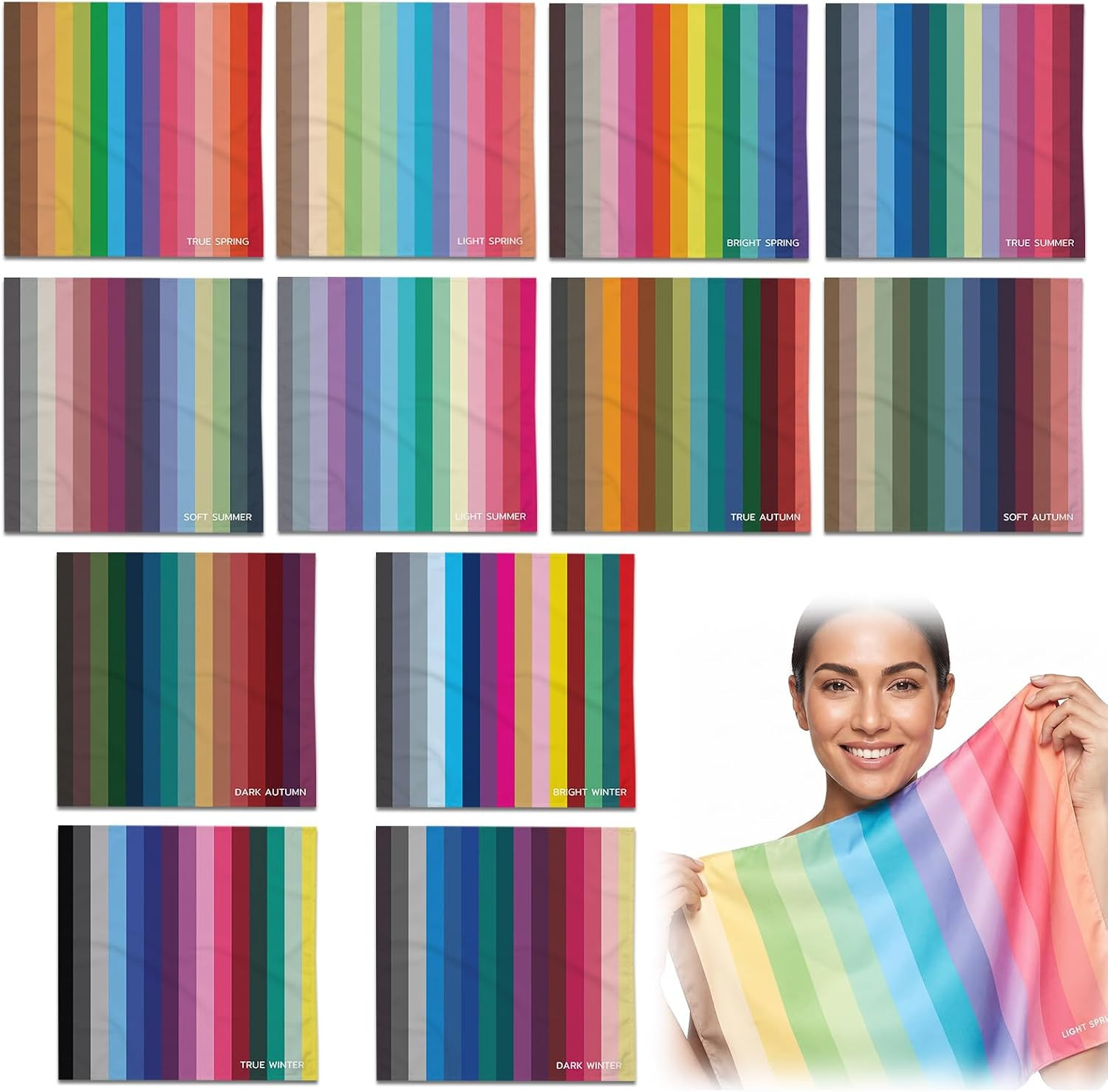 Color Analysis Draping Kit,Diy Season Color Analysis Drape – Find Your Best Colo