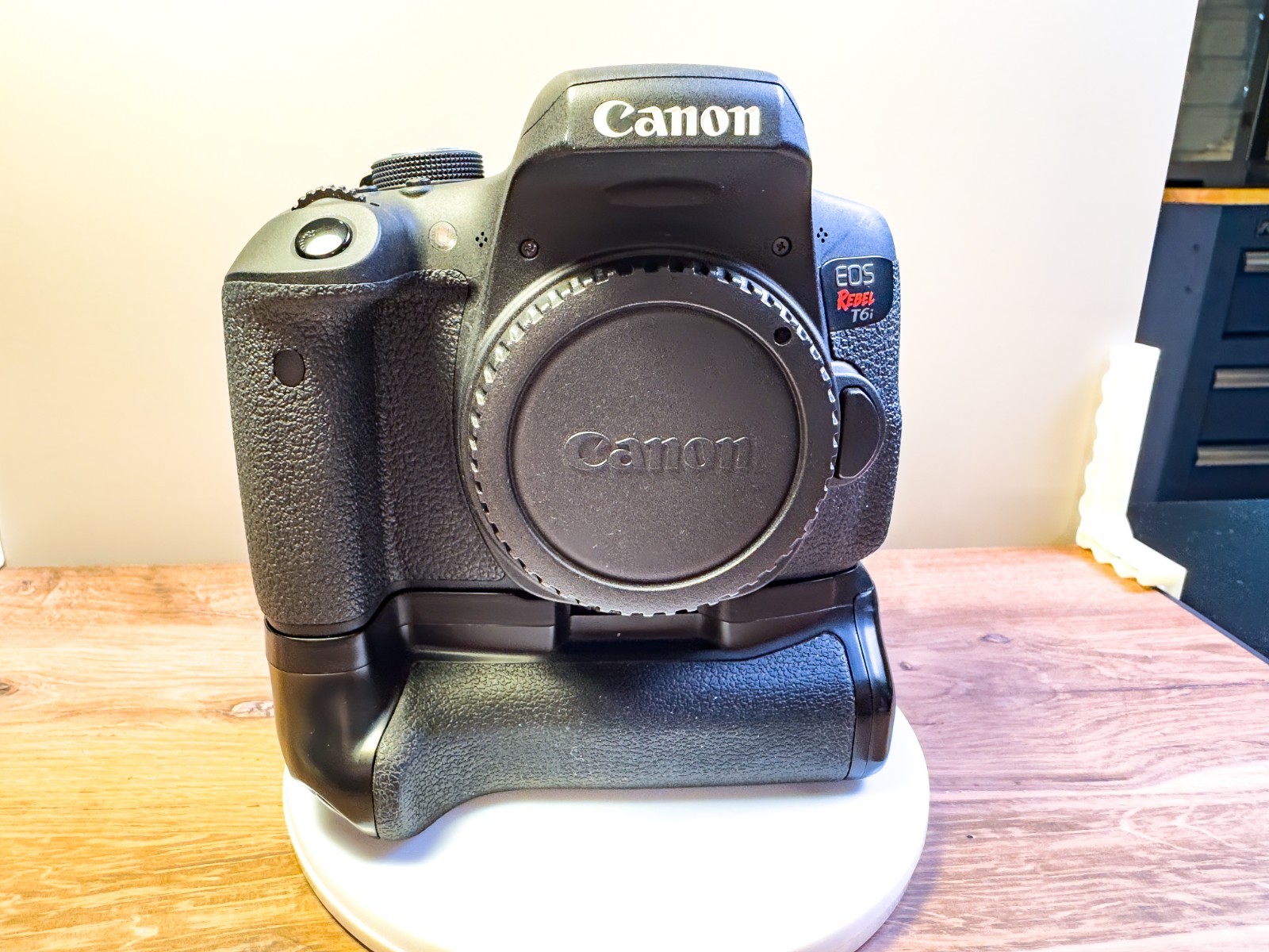Canon EOS Rebel T6i 24.2 MP Digital SLR Camera w/ Battery Grip and 18-55mm Lens