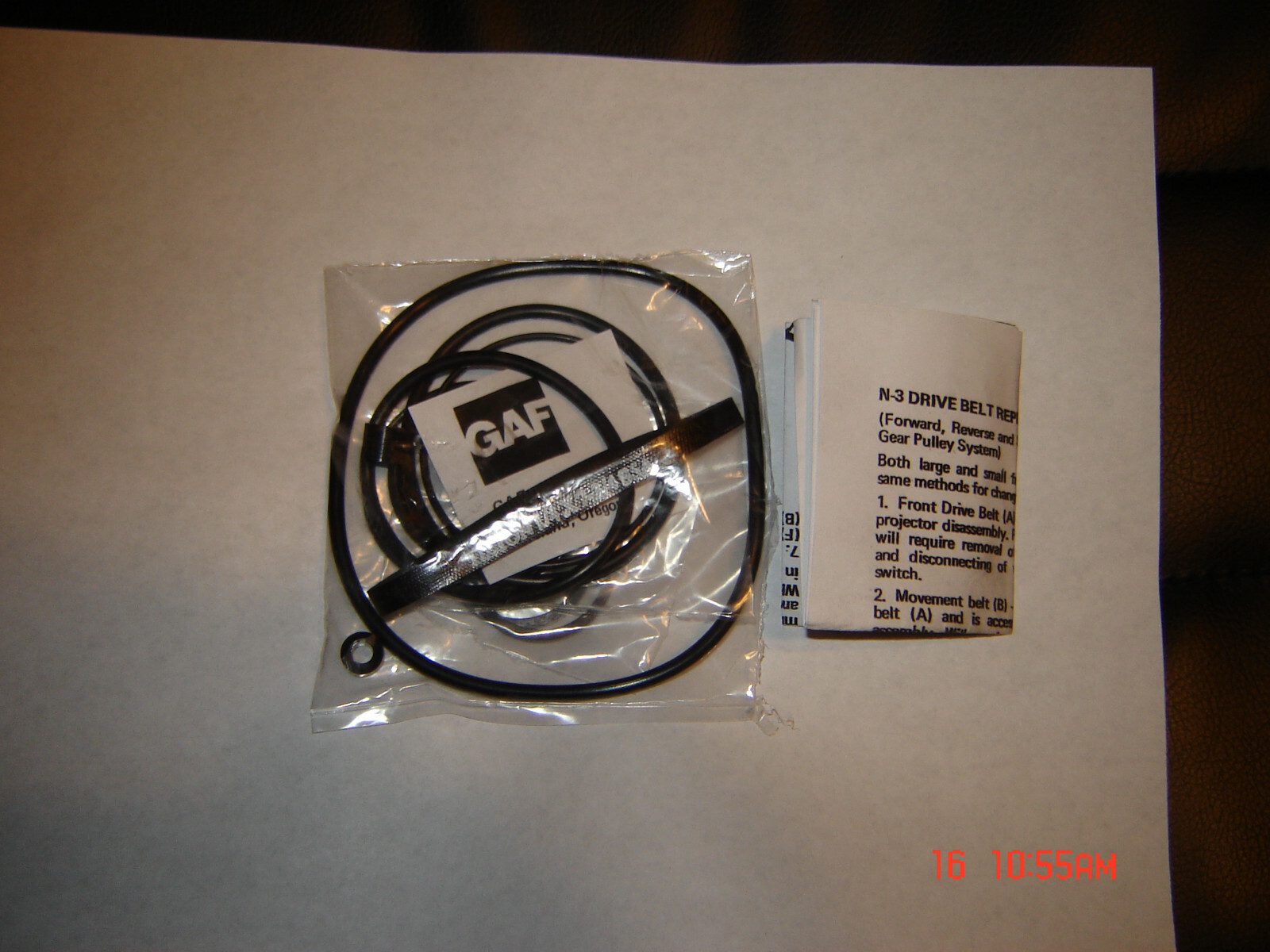 GAF Projector Belt Set, 7 Belt, 4 Tire Kit, GAF 2588 Z 2688-Z 2788 2788-Z,New