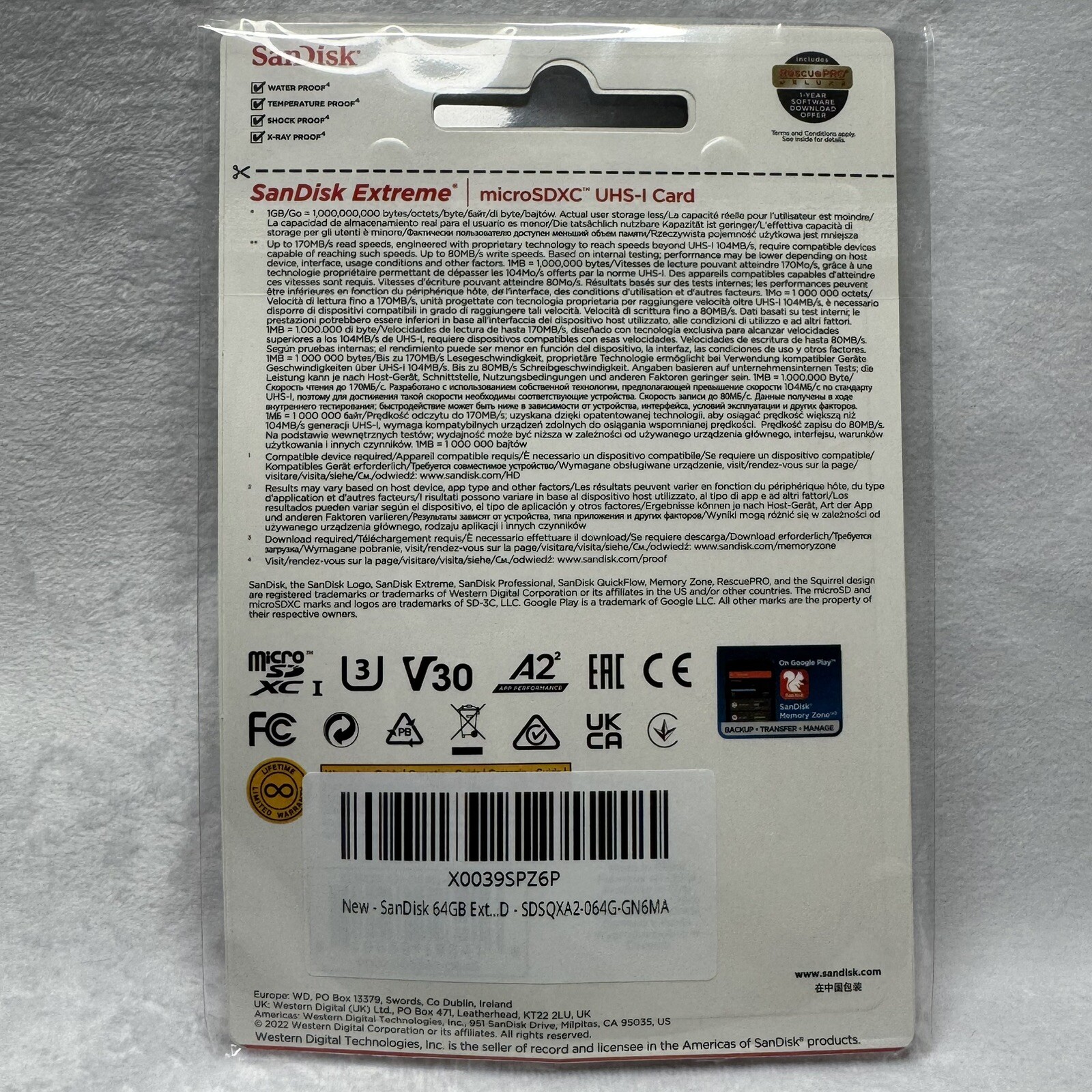 SanDisk Extreme 64GB UHS Speed Class 3, V30, A2 MicroSDXC Memory Card…