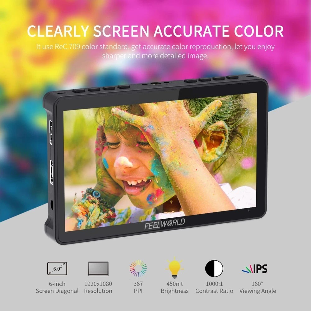 F5 Pro V4 6 Inch Touch Screen DSLR Camera Field Monitor with 3D LUT F970 Exte…