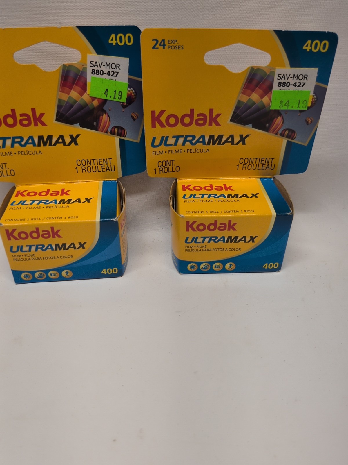 Lot(2) Kodak Ultramax 400 35mm Color Negative Film, 24 Exposure New In Box