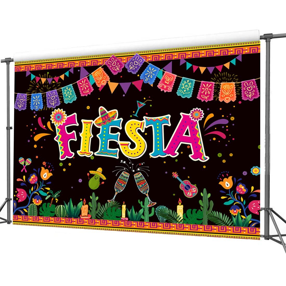 10x8ft Mexican Fiesta Themed Party Backdrop Cinco De Mayo Carnival Decor