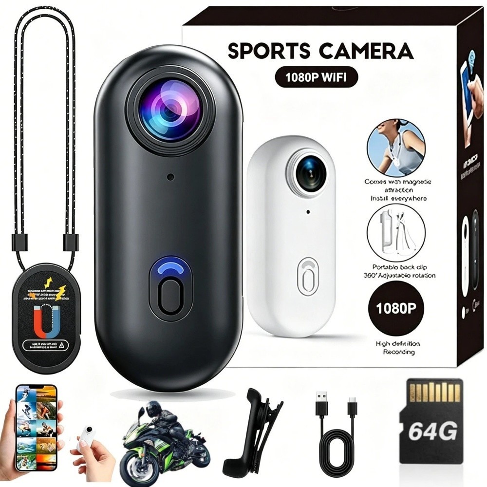 1080P HD Action Camera Motorcycle Helmet Wearable Body Cam for Video Recording