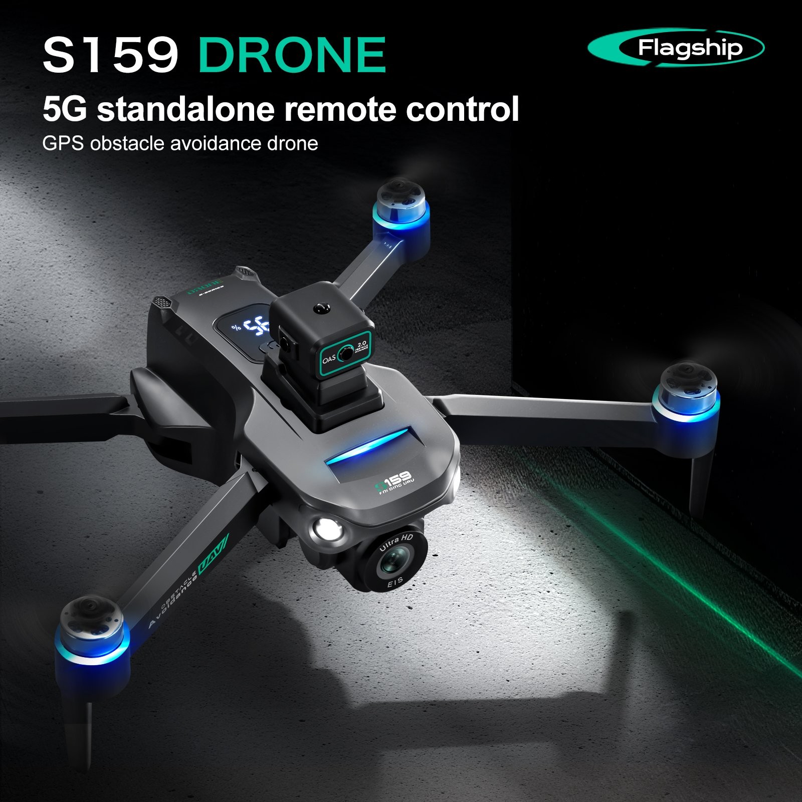 NEW S159 RC Drone GPS FPV 4K HD Dual Camera 360° Obstacle Avoidance Smart Follow