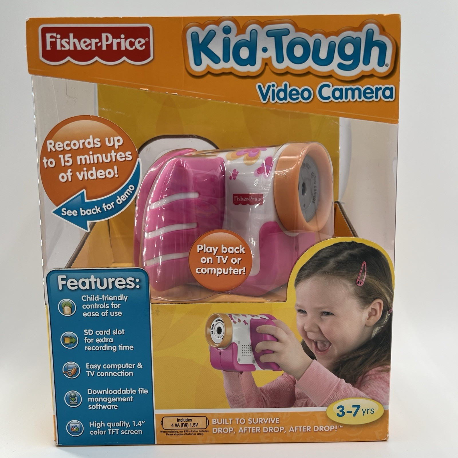 Fisher-Price Kid-Tough Video Camera Built to Survive Pink 3-7 Years old
