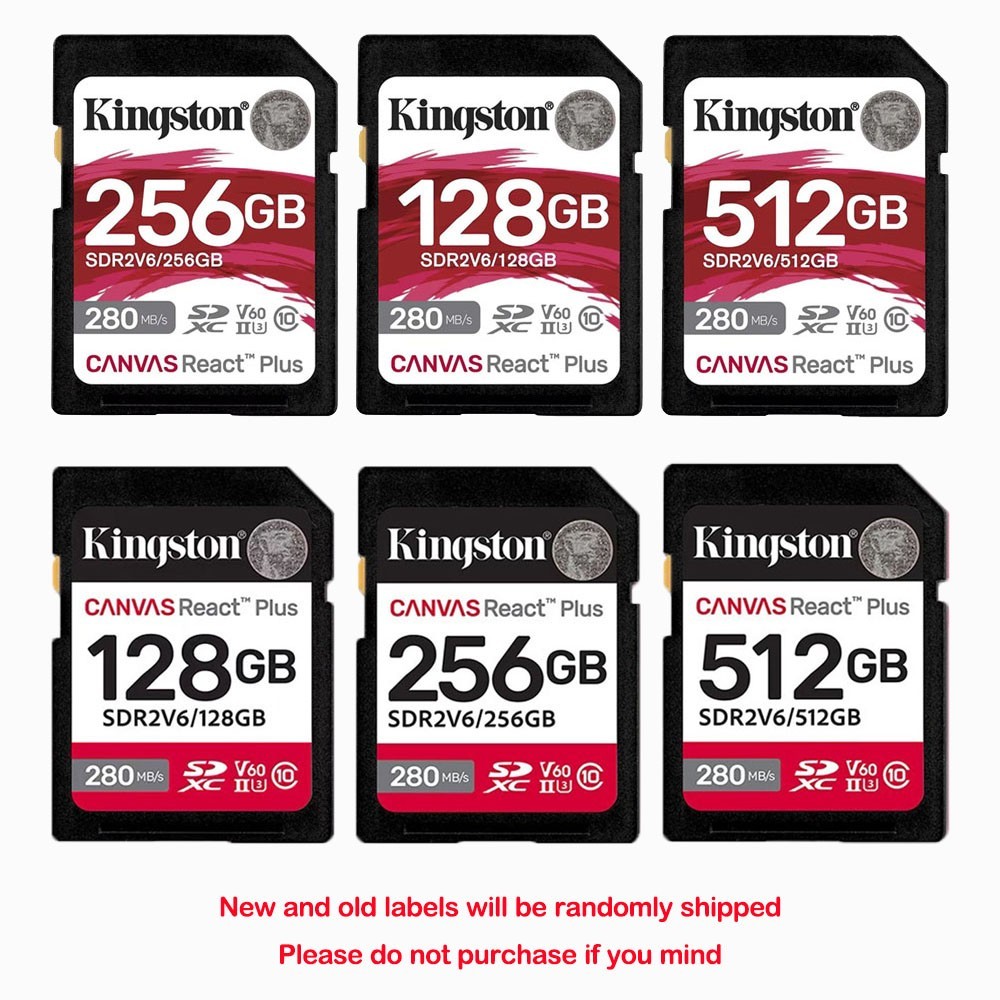 Kingston Canvas React Plus 128GB 256GB 512GB 1TB UHS-II V60 U3 SD Memory Card