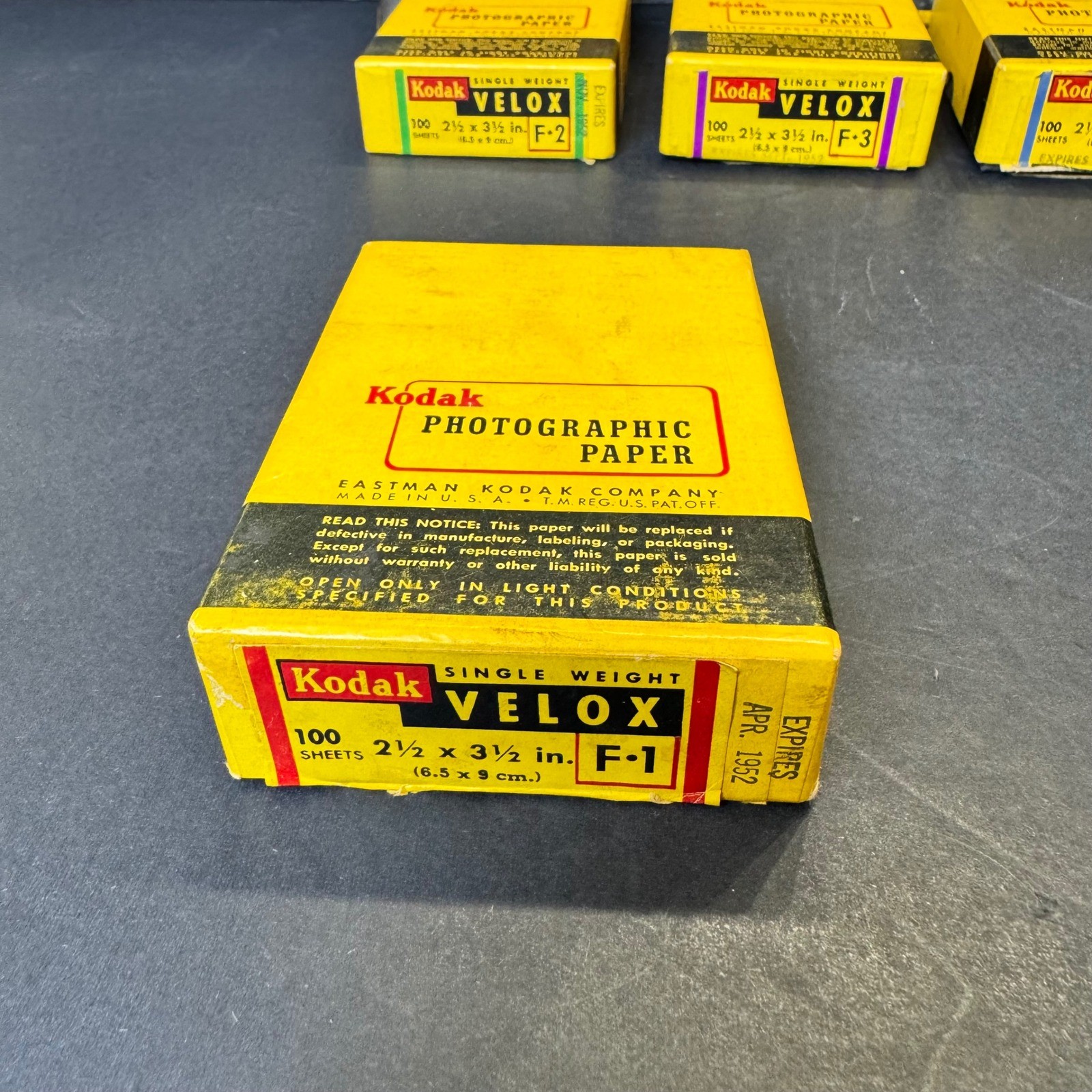 Vintage Kodak Velox Photographic Paper Lot 1950s Single Weight F-1 F-2 F-3 F-4