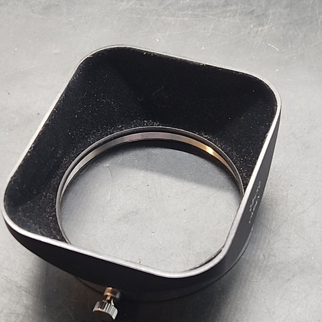 Vtg MINOLTA LENS HOOD D54KC 57mm Square Clamp-On Signed Leather Case Japan