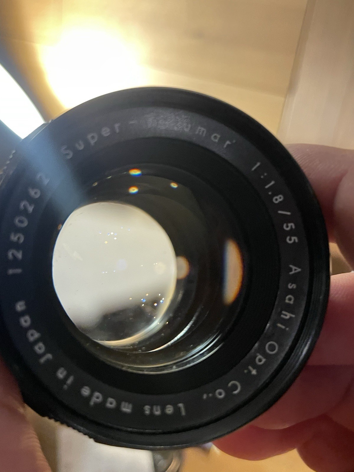 *Early Model Near Mint w/ ND Filter & Hood* Pentax Super Takumar 55mm F/1.8 Lens