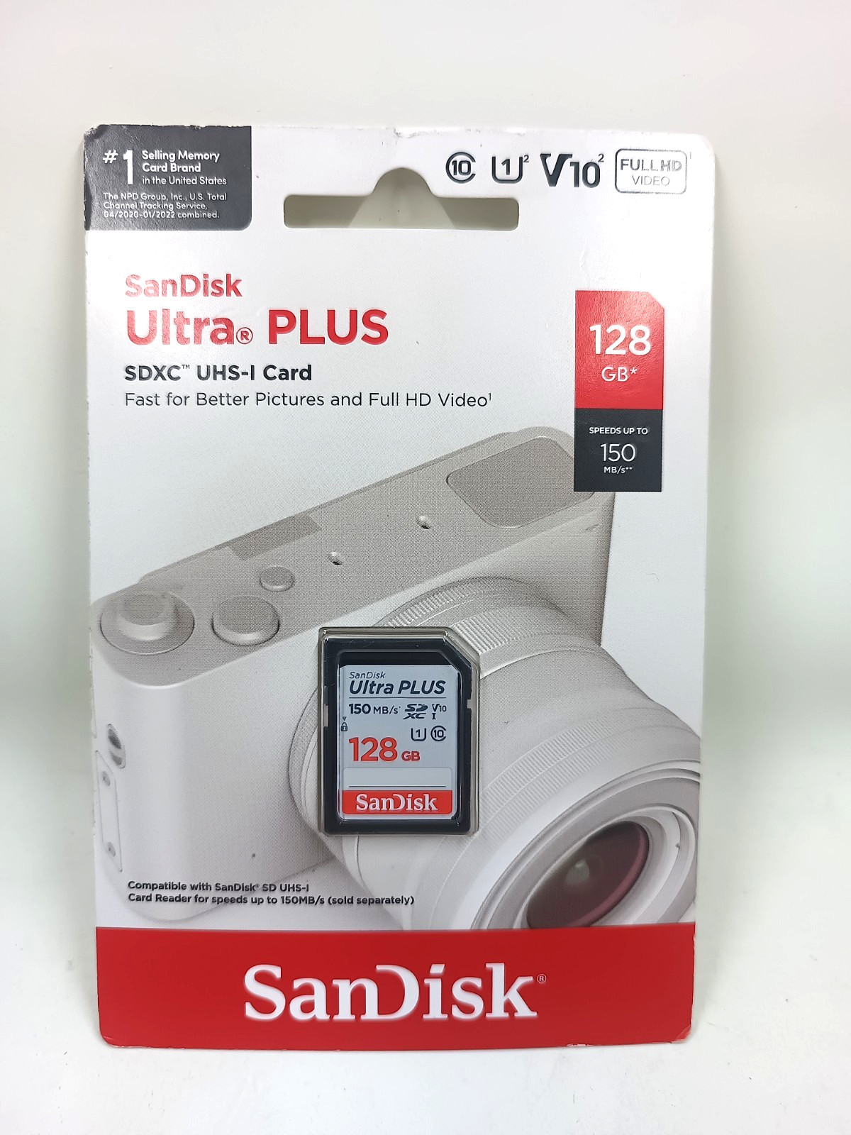 SanDisk Ultra Plus 128GB UHS-I U3 SDXC Memory Card (New In Sealed Package)
