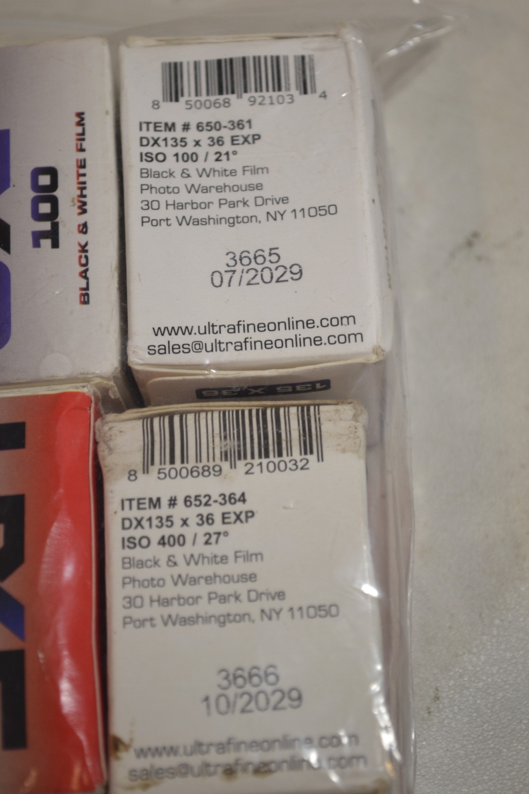 (4 rolls) UXF100 & 400 135 x 36 Black & White Film