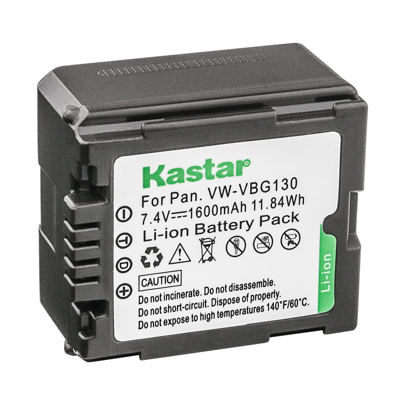 Kastar Battery for Genuine Panasonic VW-VBG130 VW-VBG130-K VW-VBG130PP VW-VBG070