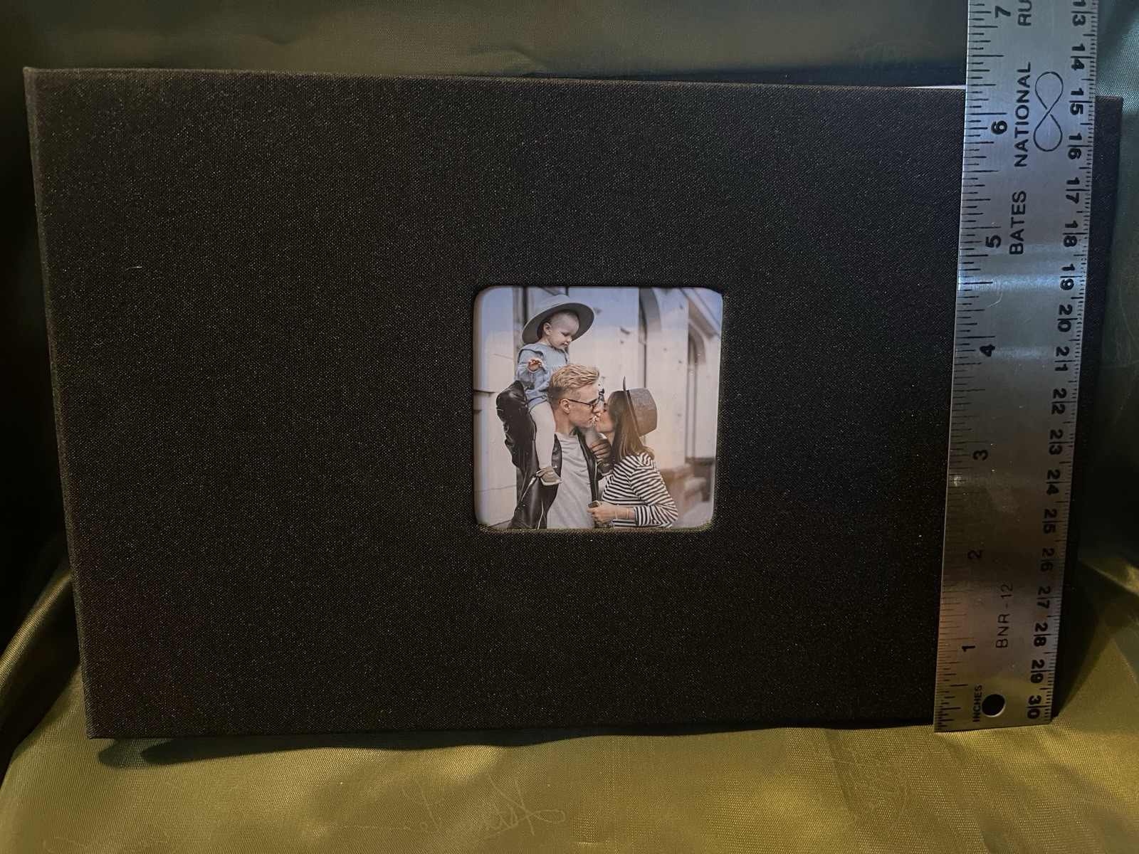 Colin Limei 8” x 5.75” Black Fabric Photo Album Memory Book, Exceptional Quality