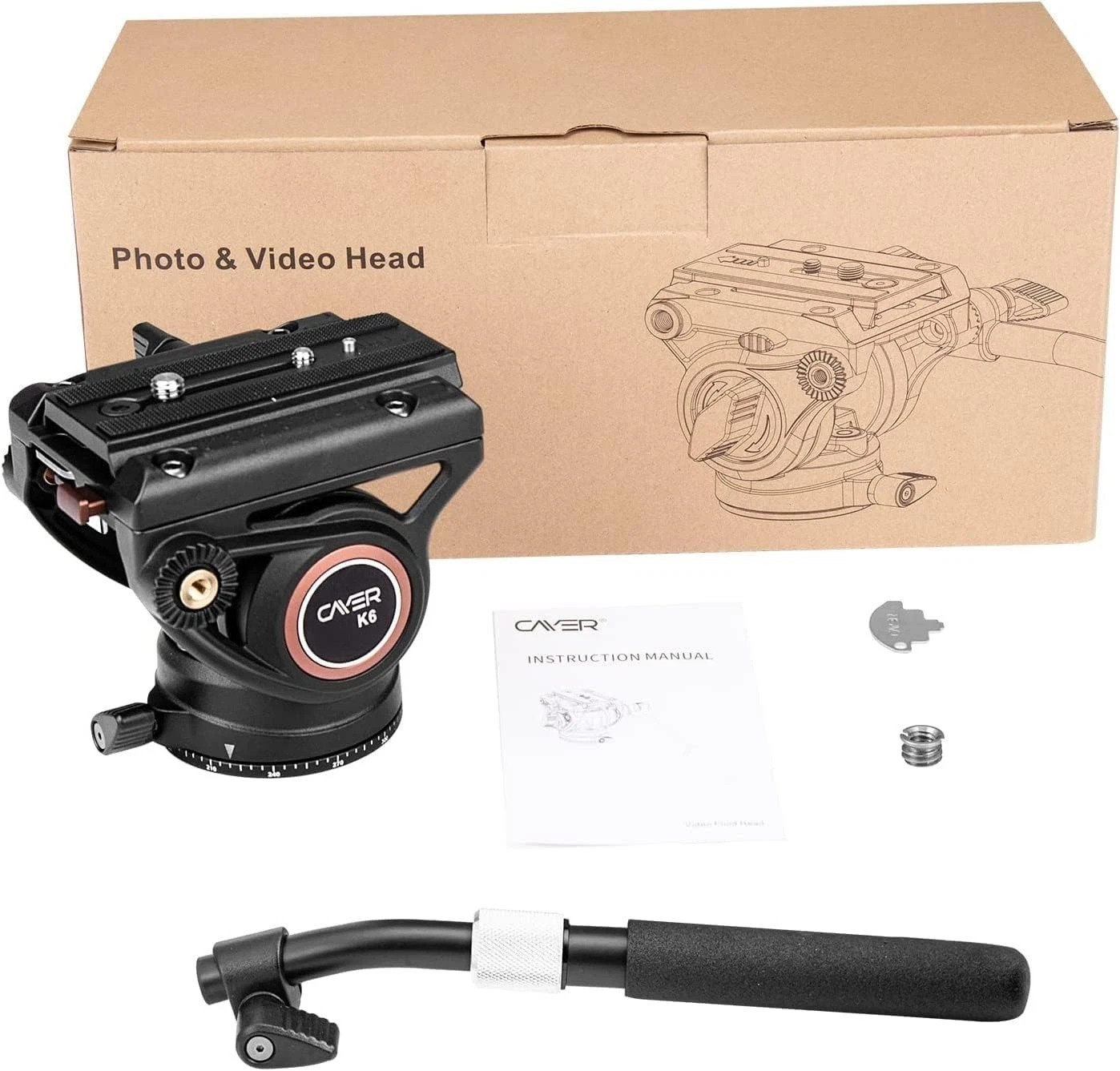 Heavy Duty Camera Fluid Head 17.6lbs Max Load Smooth Pan Tilt