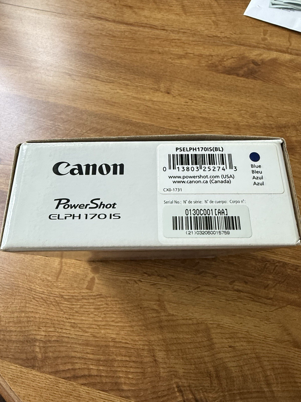 Canon PowerShot ELPH 170 IS Blue 20MP 12x Zoom Camera + Charger Tested With Box