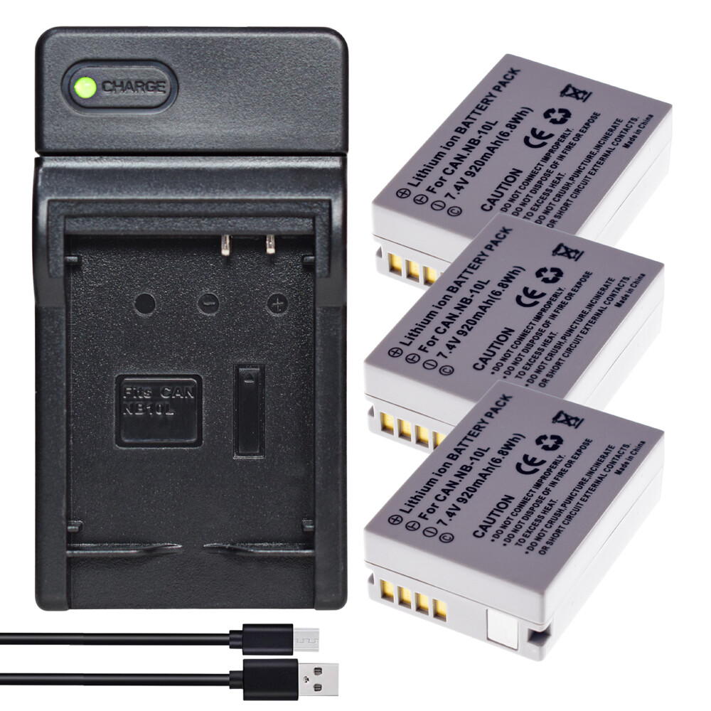 NB-10L NB-10LH Battery or USB charger for Canon G1 X G1X G15/SX40/SX50 HS SX40HS