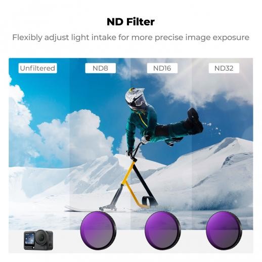 K&F CONCEPT Snap-on CPL ND Black Diffusion 1/4 Filter Kit for DJI Osmo Action 6