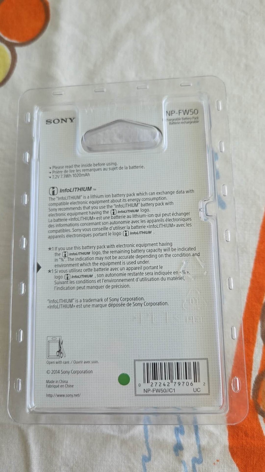 sony np-fw50 battery pack charger, Rechargeable battery pack, 7.2V 3Wh 1020mAh,