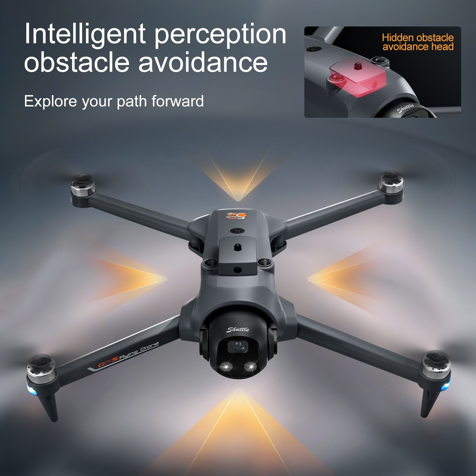 Drone GPS WIFI FPV 4K Dual Camera Selfie Obstacle Avoidance Quadcopter 2 Battery