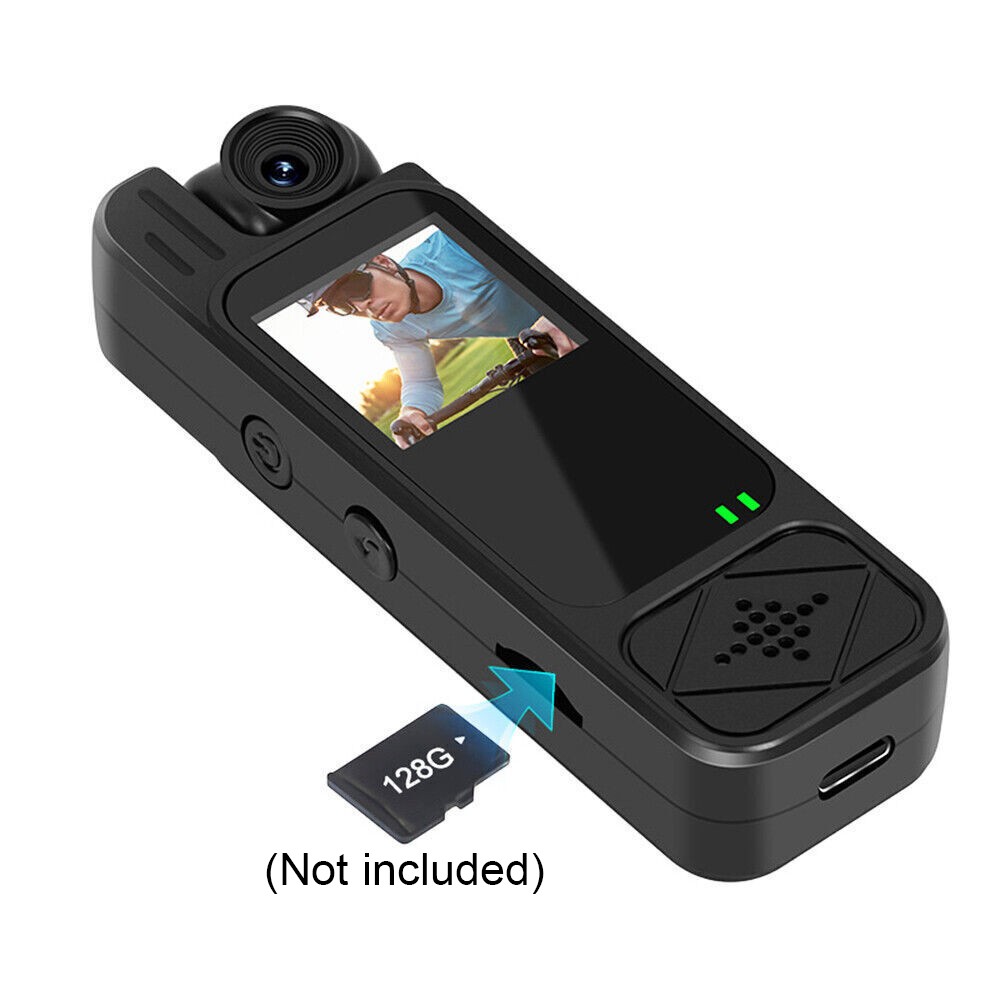 Portable 1080P HD Camcorder Mini Police Body Camera 180° Video DVR IR Night Cam
