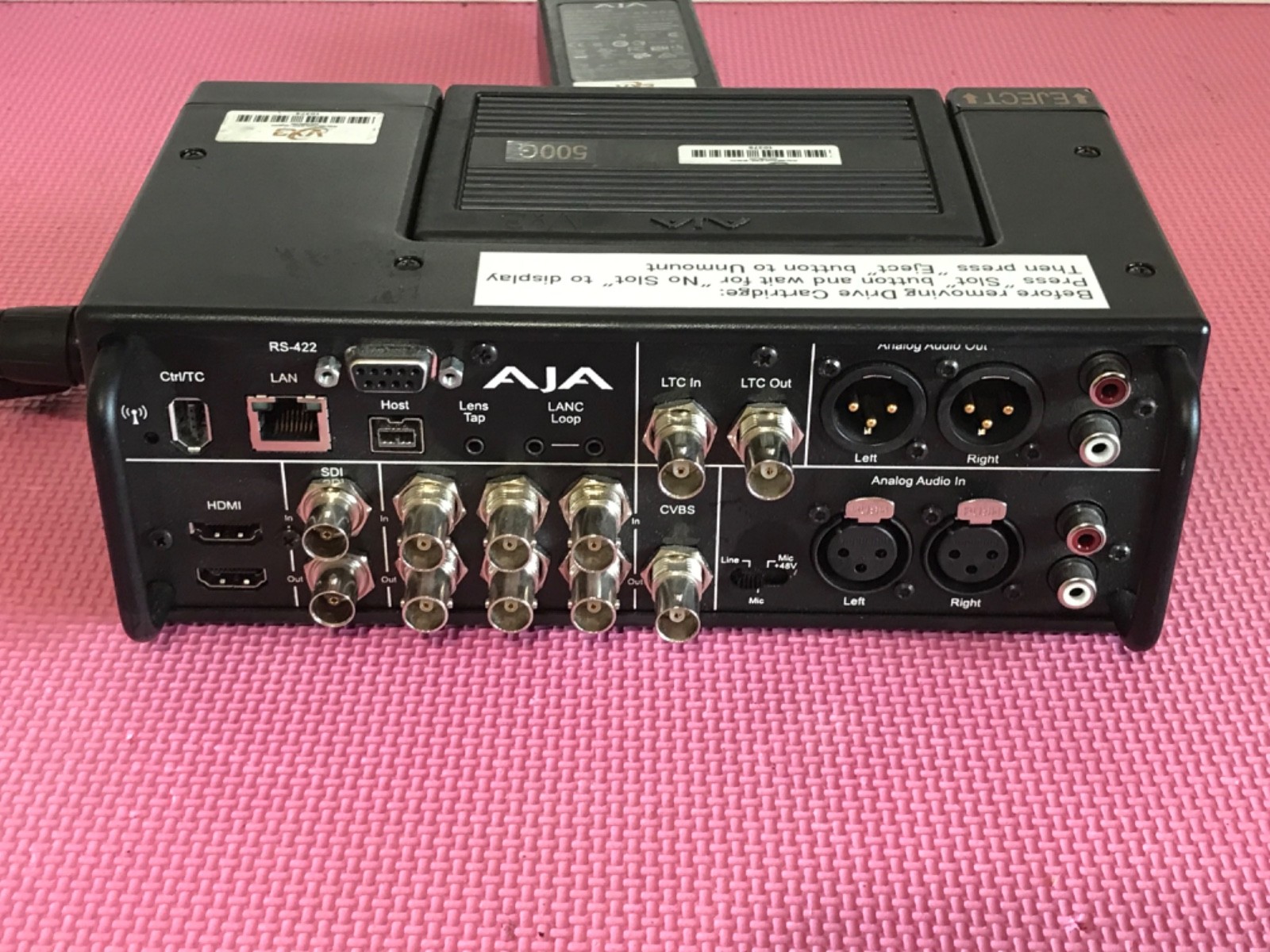 AJA Ki Pro File-Based HD/SD Video Recorder and Player w/PS & KI-STOR500 500GB HD