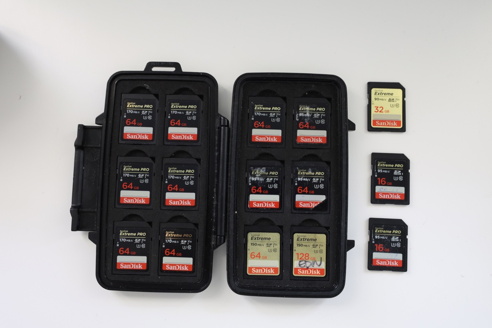 Lot of Sandisk Extreme Pro and Extreme Cards – Various Sizes and Speeds