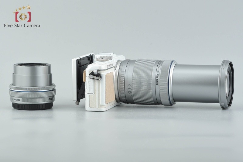 “Count 4,888” Olympus PEN Lite E-PL7 White 16.1 MP 14-42 40-150 Lenses