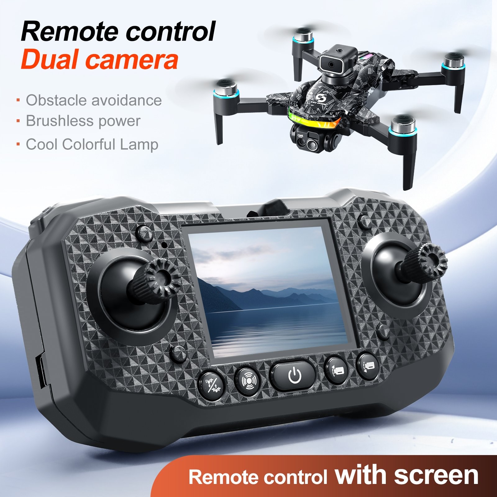 Drone WIFI FPV 4K Dual Camera Obstacle Avoidance Remote Control with Screen S160