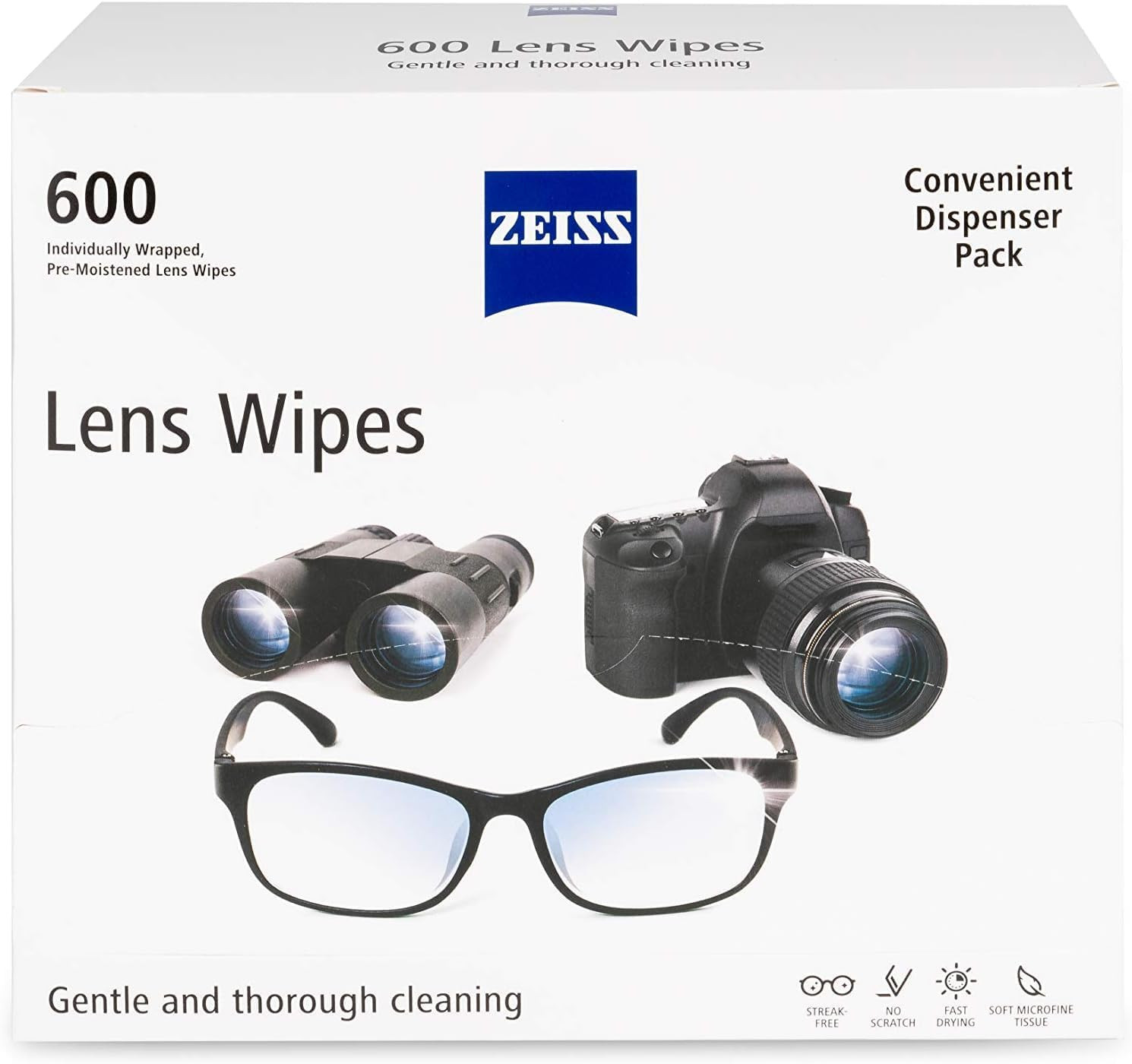 Zeiss Pre-Moistened Lens Cleaning Wipes, 600 Count