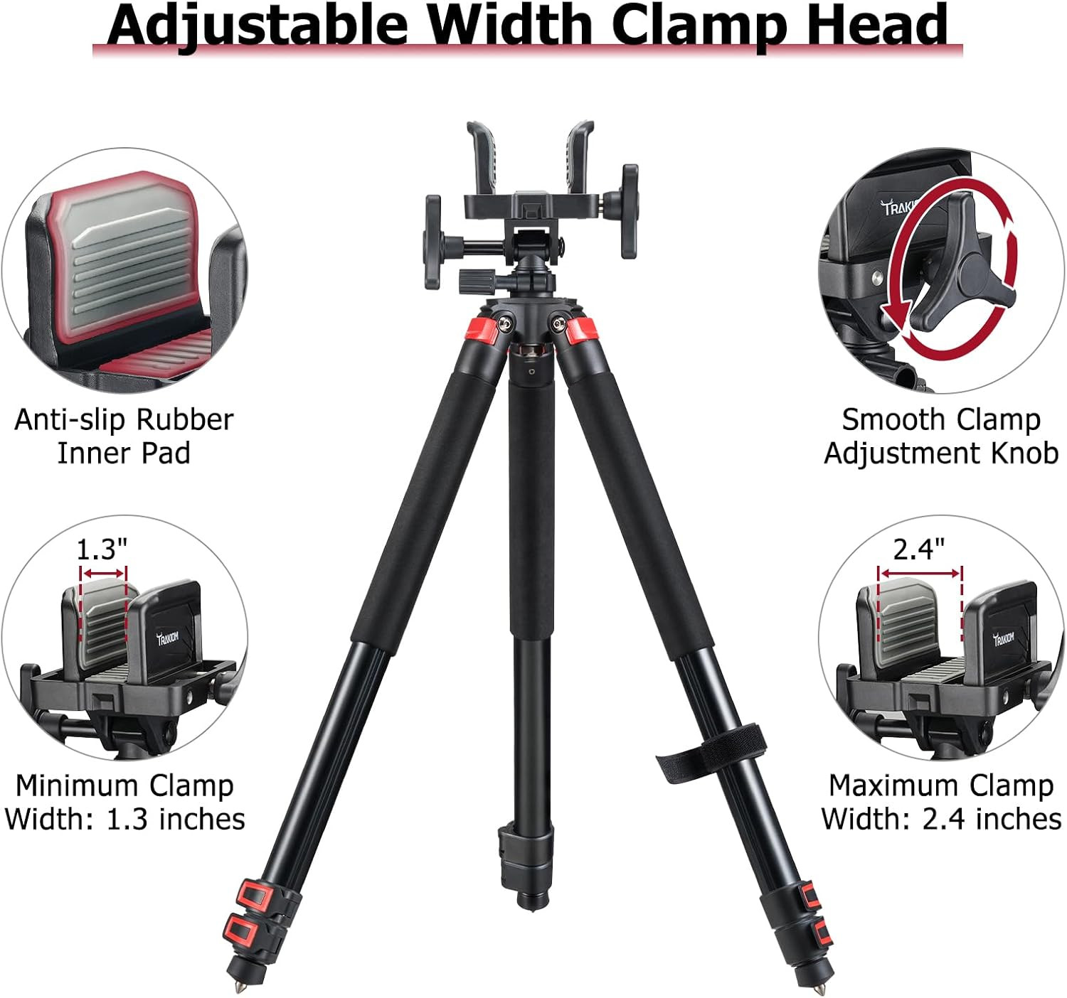 Clamping Tripod Rest Aluminum Frame with Integrated Clamp Head