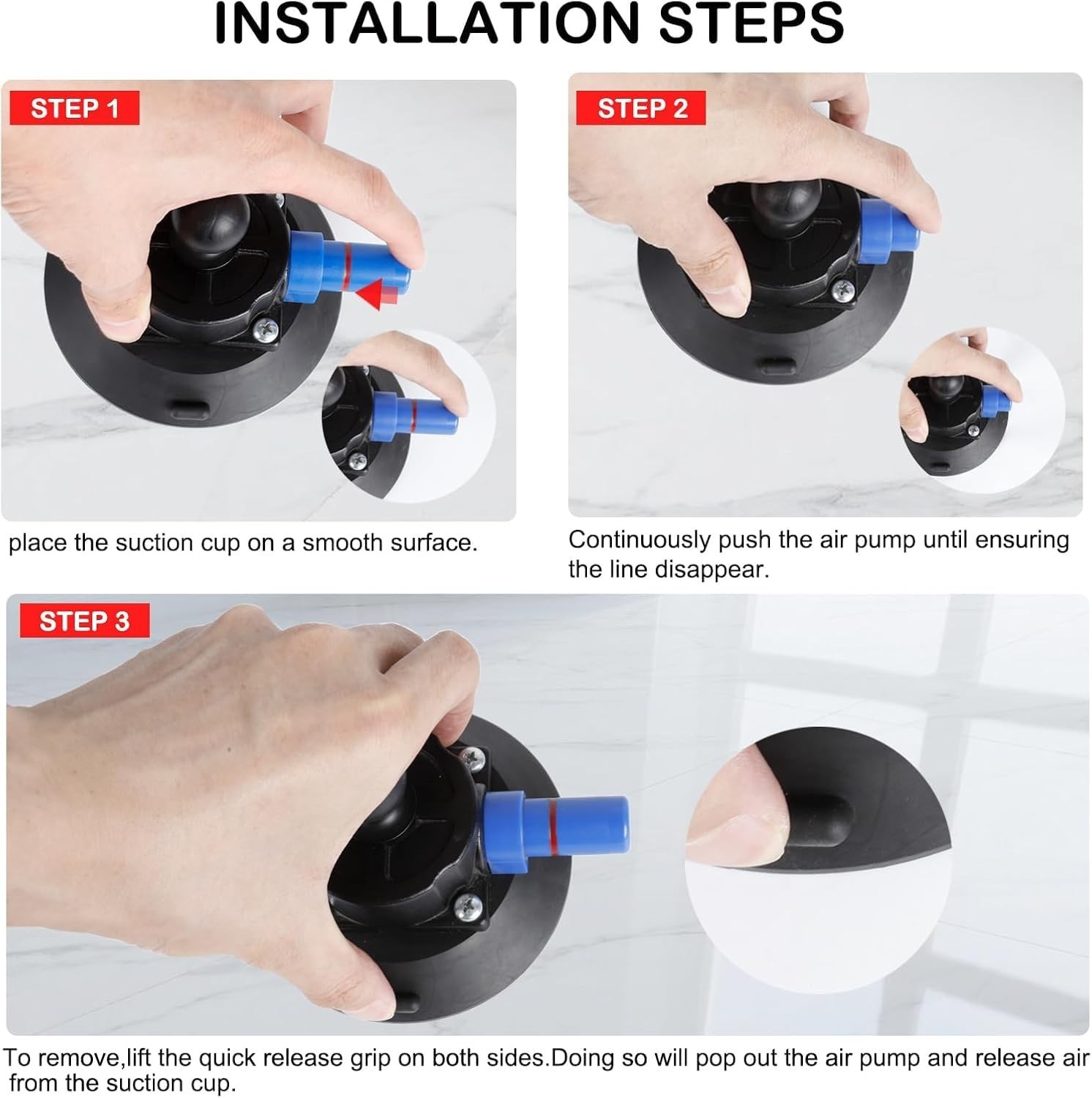 Camera Air Pump Vacuum Suction Cup Handlebar Mount Kit for Insta360 & GoPro – 36