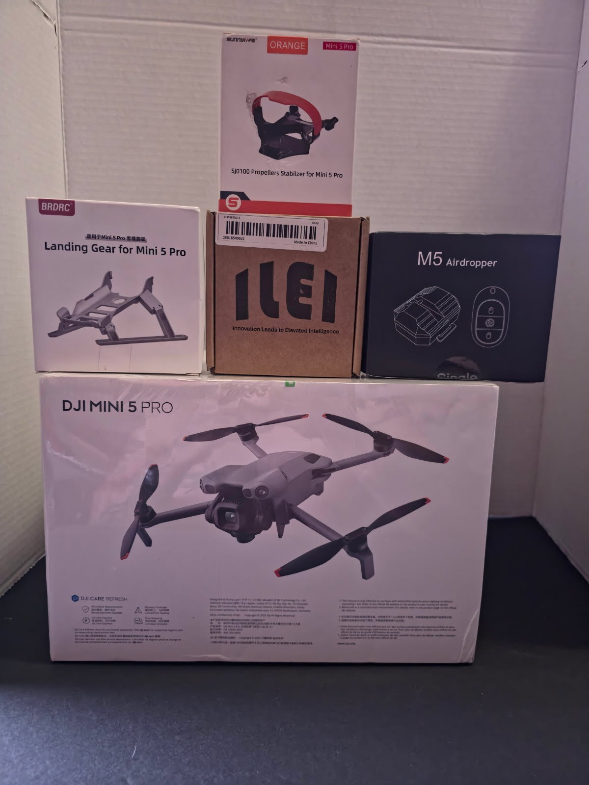 DJI Mini 5 Pro Fly More Combo Plus Bundle w/ Airdropper, Landing Gear, Bumper