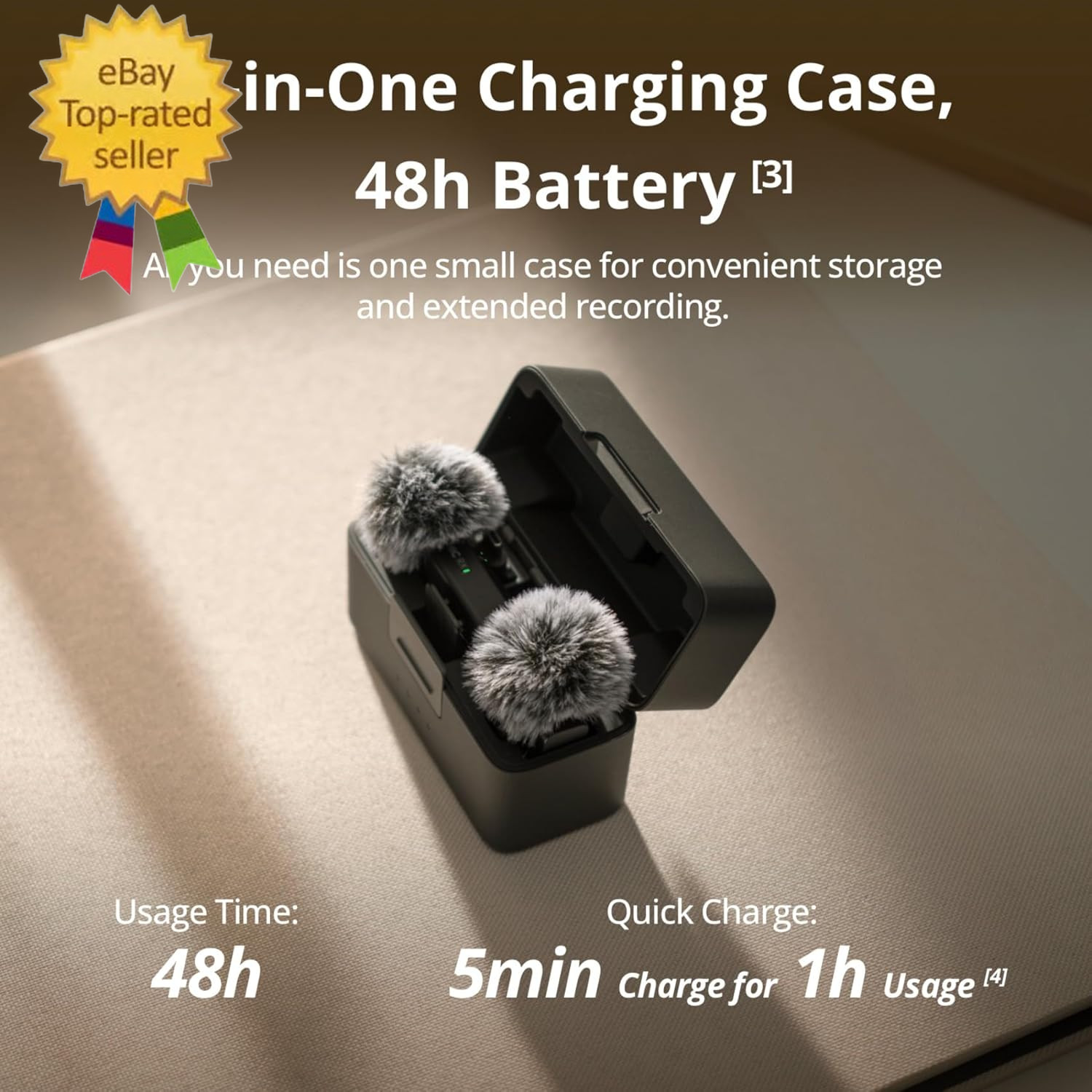 DJI Mic Mini (2 TX + 1 RX + Charging Case), Wireless Lavalier Microphone for /Ca