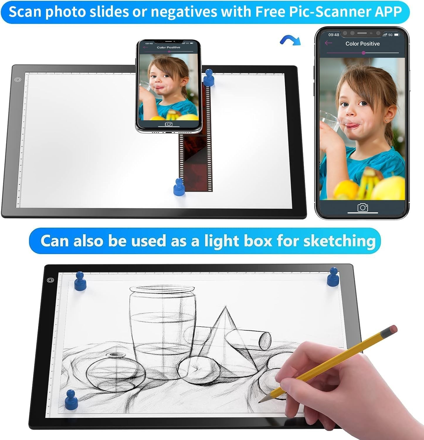 Eyesen A4 Ultra-Thin LED Light Pad Box for Film Negative Slide Scanner Tracing