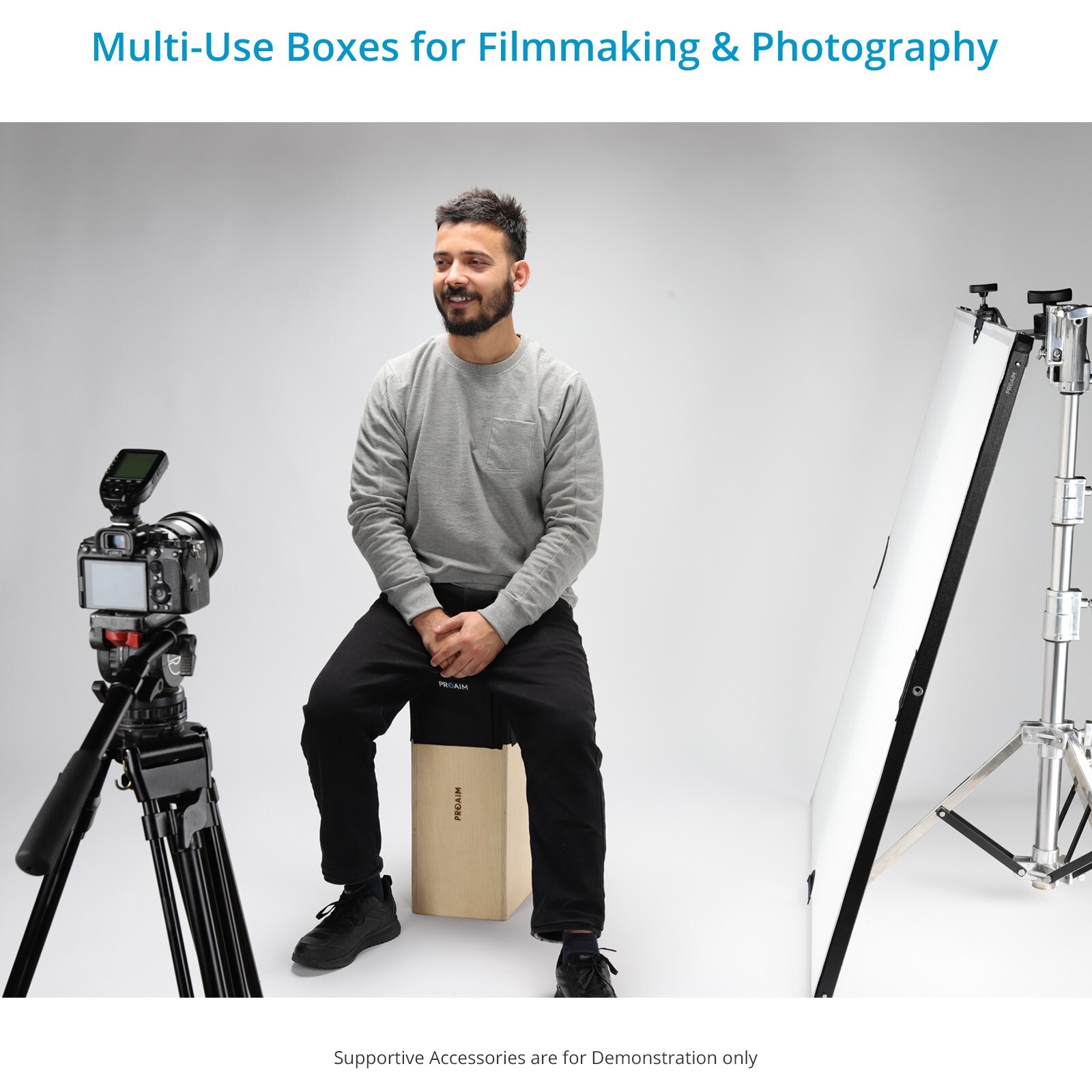 Proaim Set of 4 Apple Boxes for Studio, Film Set & Photography (AB-SET4-WH)