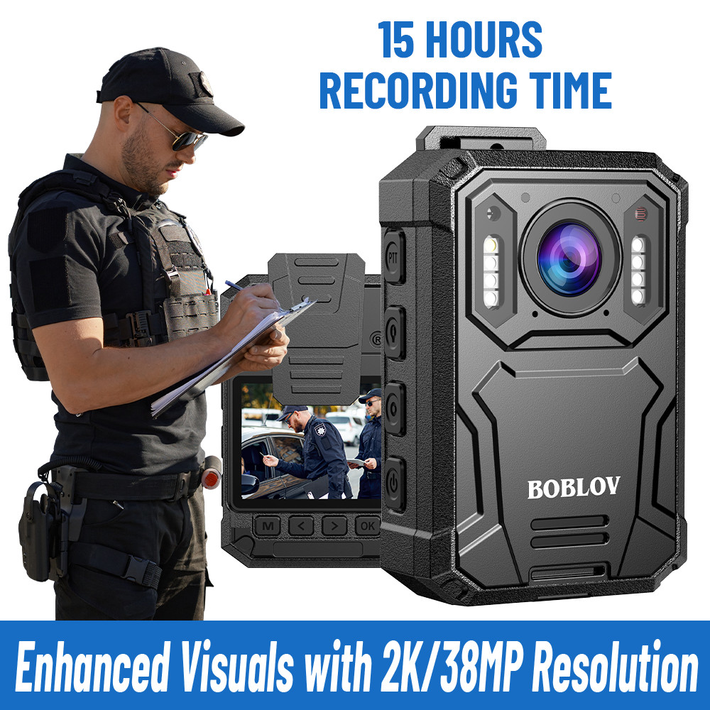 BOBLOV 2K Body worn Camera Audio Video Record 128GB police Law Enforcement Cam