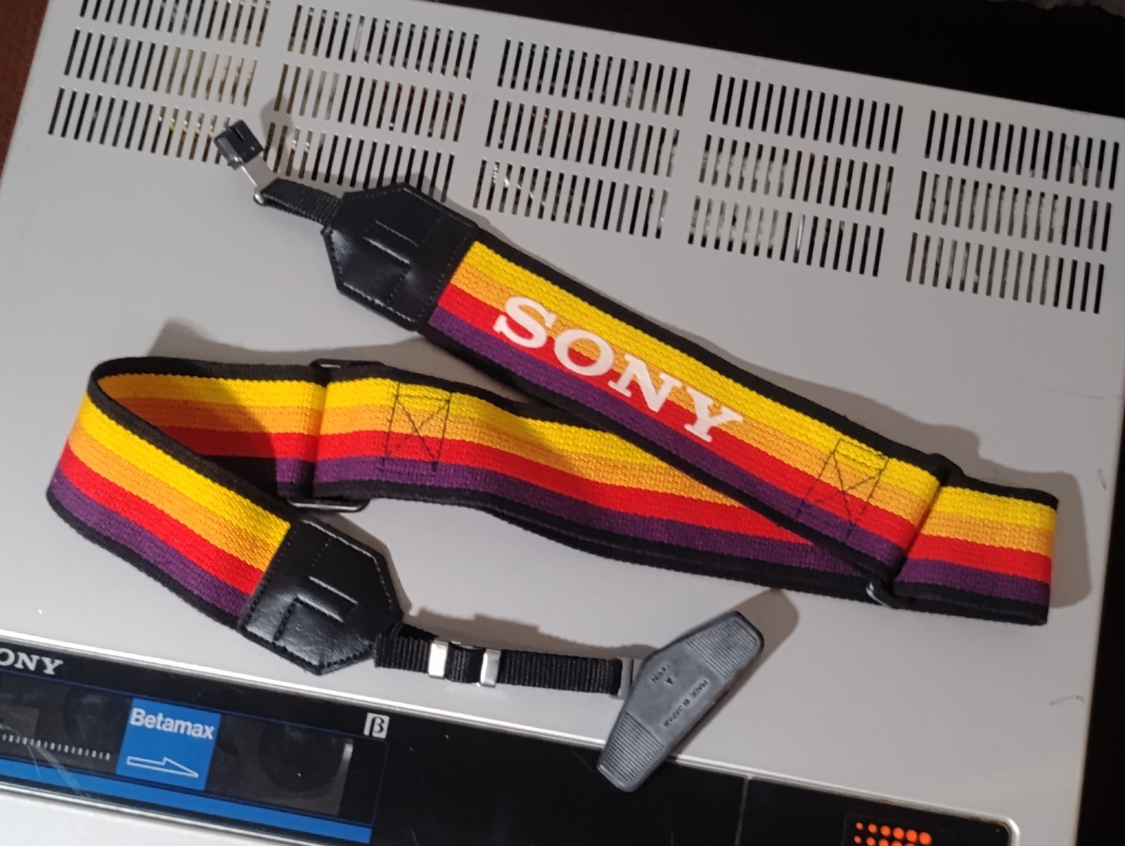 Vintage Fine Clean Multicolor Sony Camera Strap Beta Betamax BetaMovie Camera