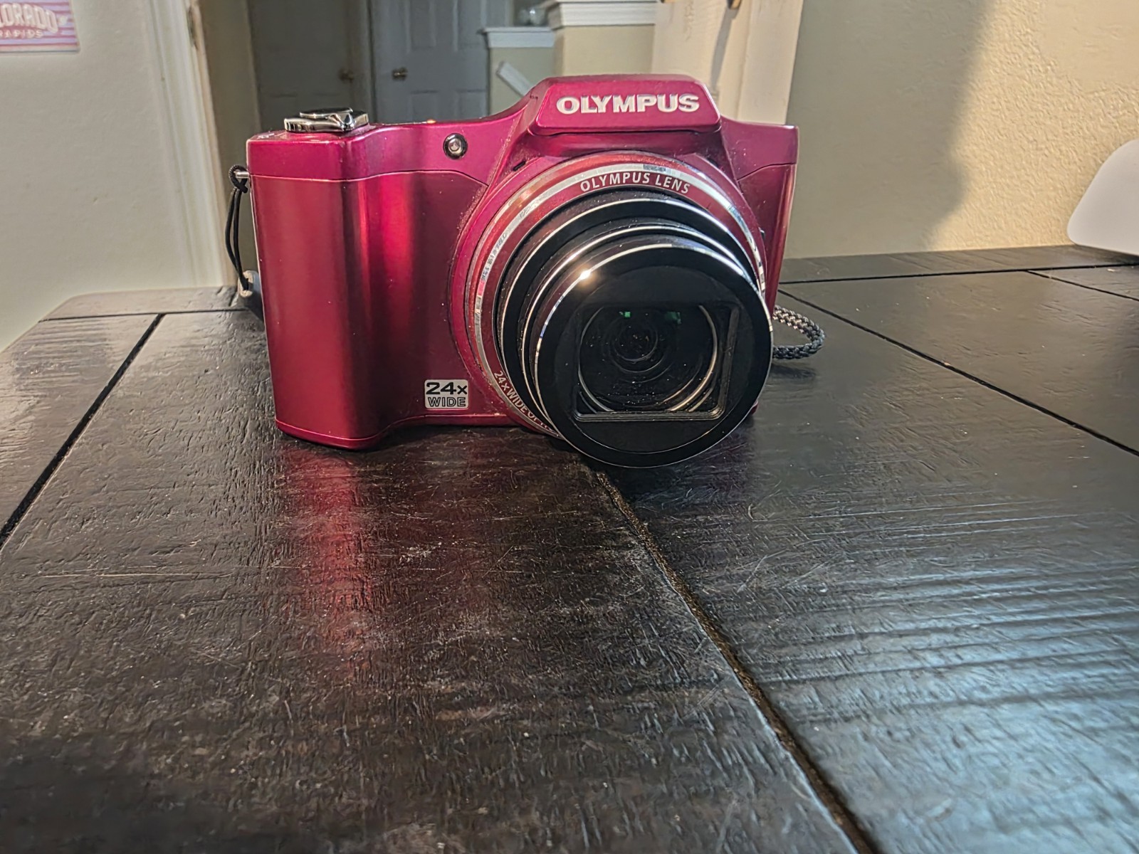Vintage Olympus SZ-14 Compact Digital Camera 14MP, 24X Wide Zoom, Red (42)-C1A