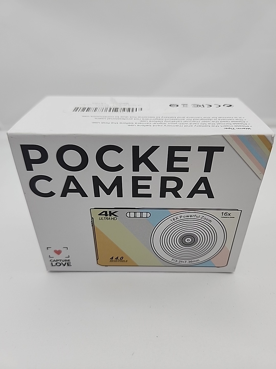 Pocket Camera 4K Video Recording 44.0MP 16x Optical Zoom Compact White