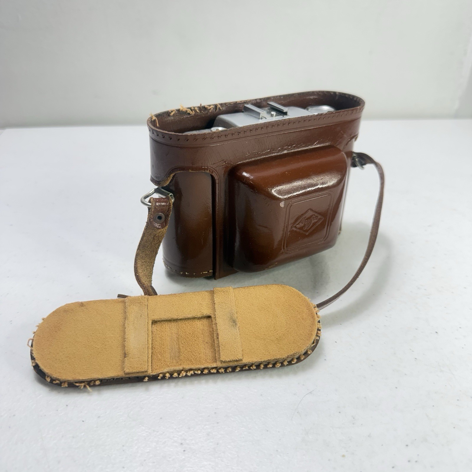 Agfa Karat Vintage Rangefinder Camera Black Silver with Leather Case* Clean