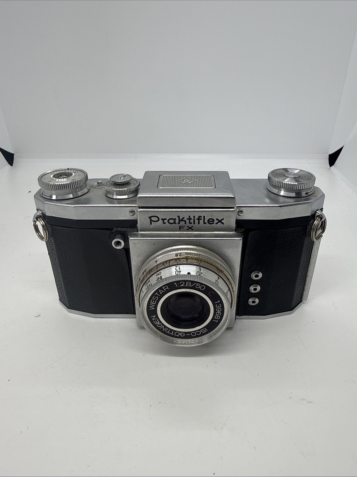 Praktica FX 35mm SLR Camera W/ Carl Zeiss Tessar 50mm f/2.8 Lens (Untested)