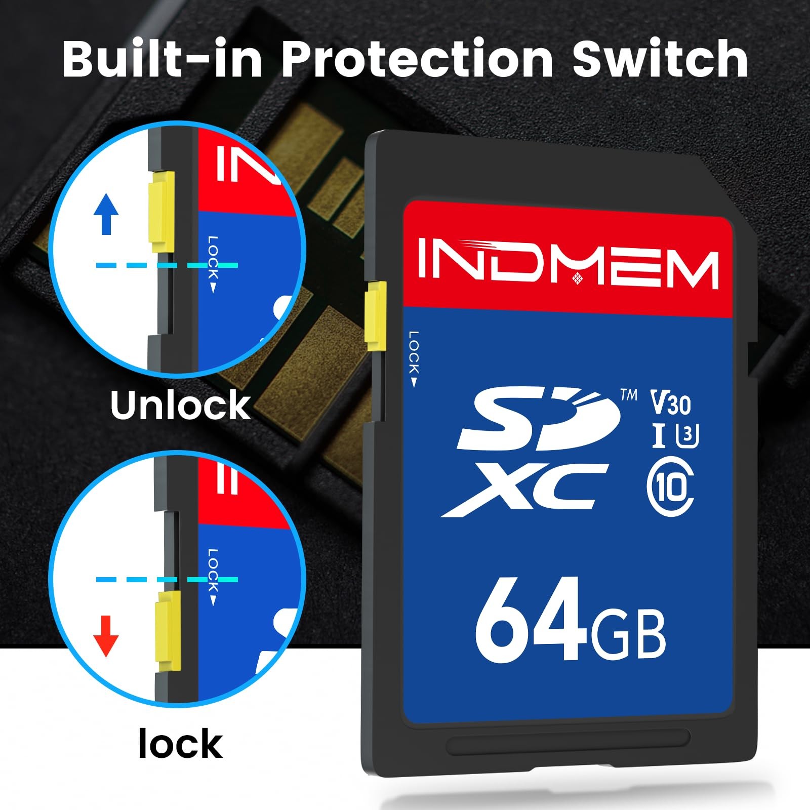 SD Card 64GB 10pack, C10, U3, V30, High Speed up to 90M/S SDXC UHS-I Memory C…